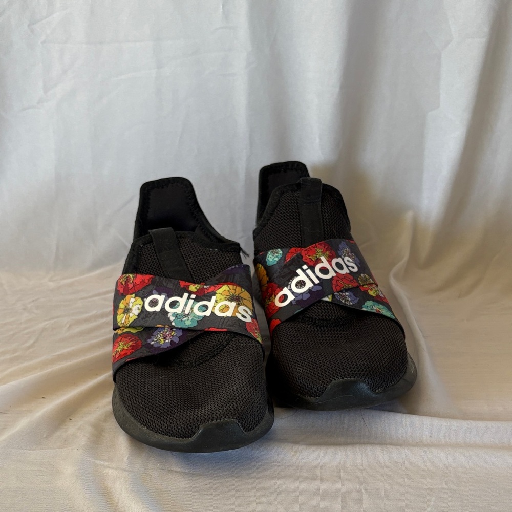 adidas Black Slip-On Sneakers with Multicolor Floral Strap